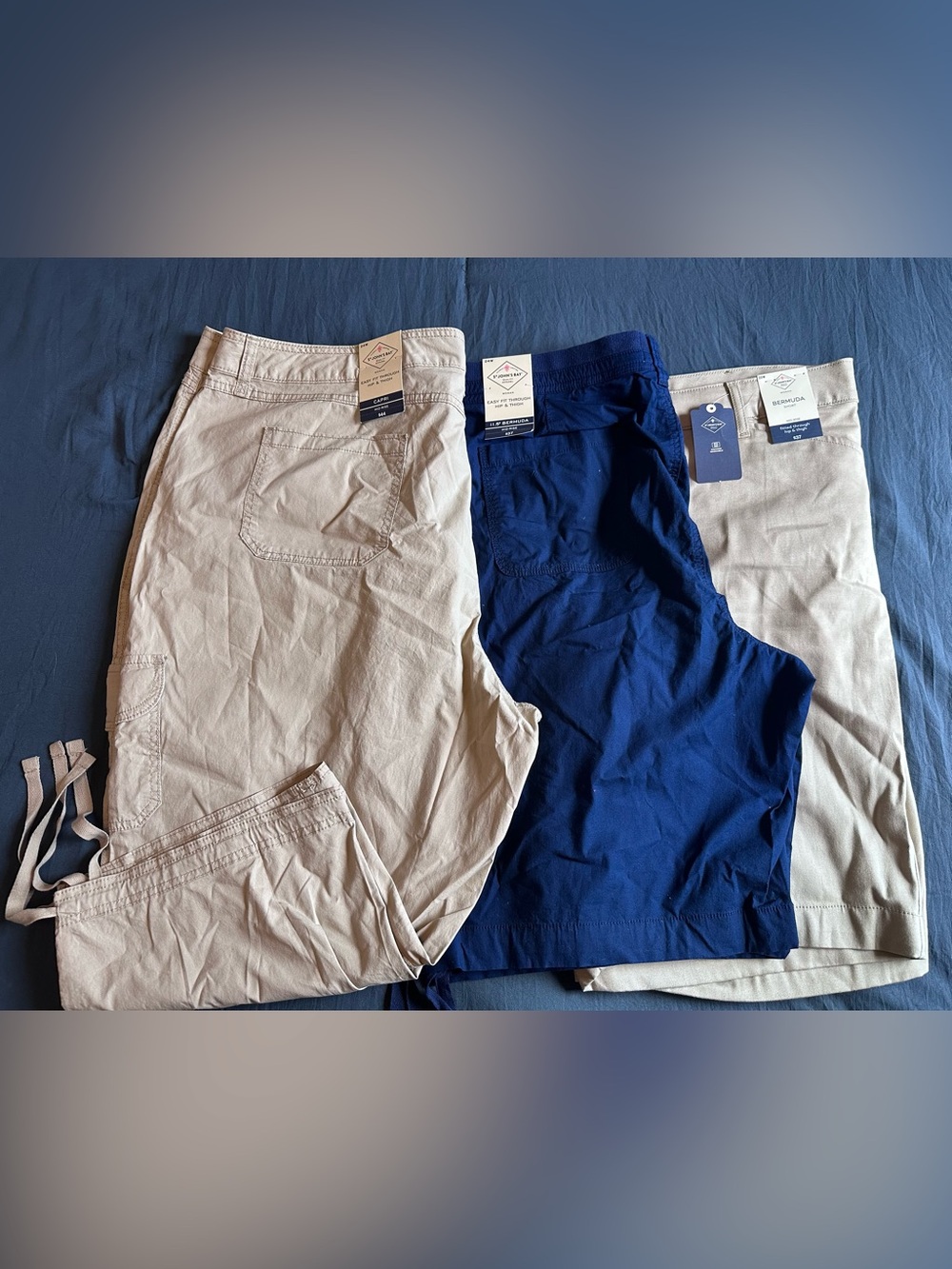 3 Pair Bundle - Capri Pants 2 Shorts- Navy & Khaki NWT Sizes: 22/24